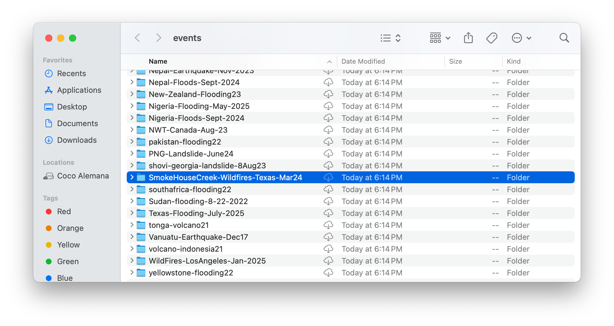 See the item in Finder